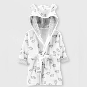 Carters Baby Bath Robe with Tie and Hood